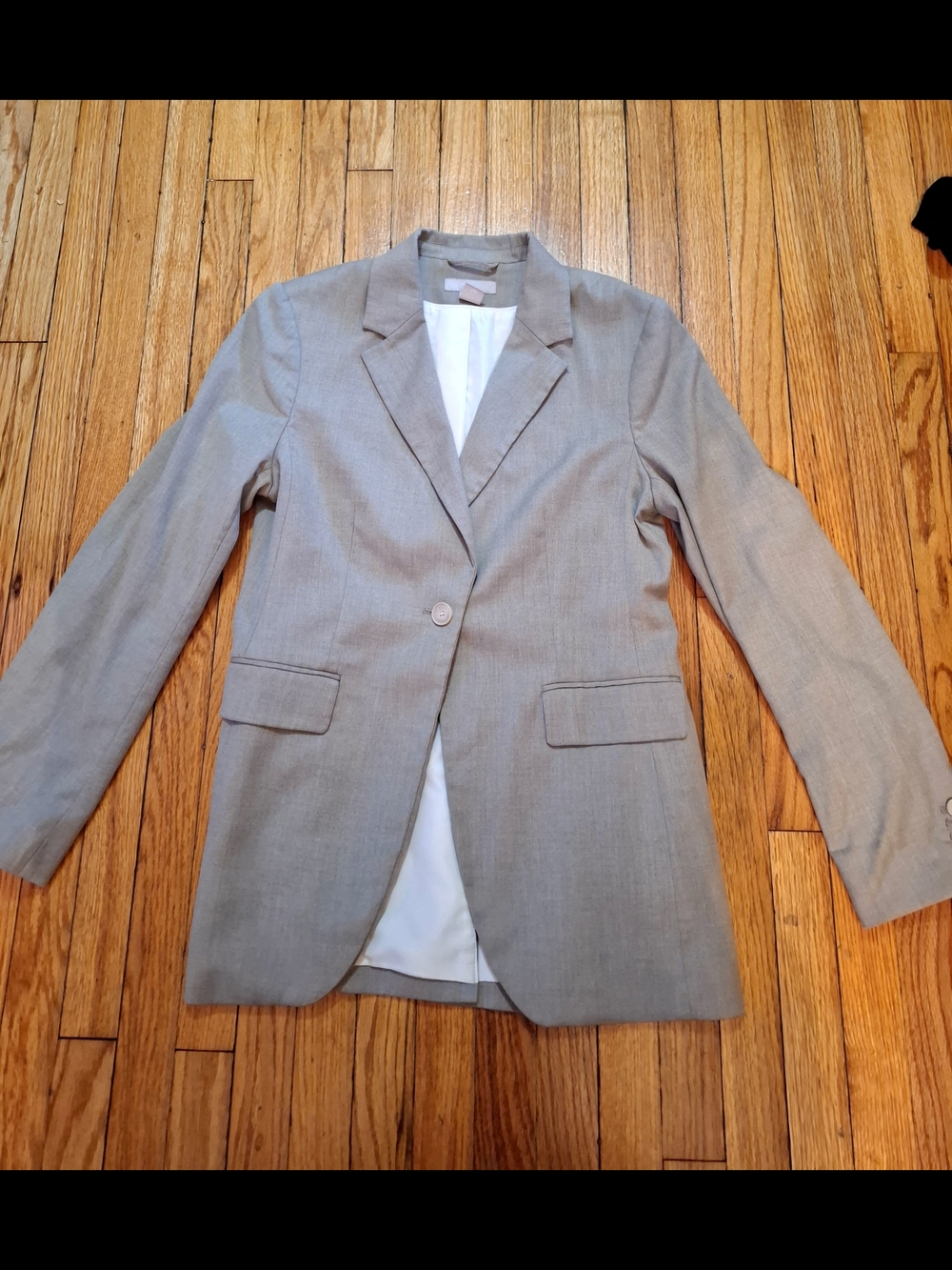 H&M Women's Tailored Gray Blazer with White Lining